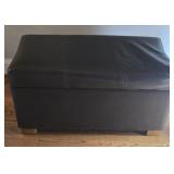 Faux Leather Storage Ottoman