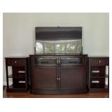 TV with Lift Console Cabinet, Side Storage Tables