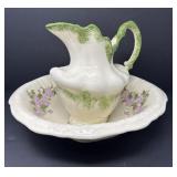 Vintage Cash Family Pottery Pitcher and Basin