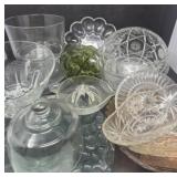 Assortment of Glassware Serving Dishes Egg Platter
