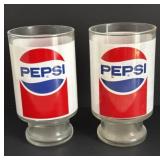 Pepsi Pedestal Soda Glasses