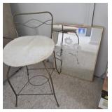 Vintage Vanity Chair with Mirror
