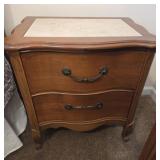 Bedside Table with Marble Inlay Top B