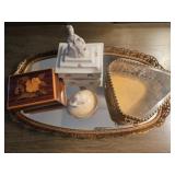 Mirrored Tray with Collection of Decorative