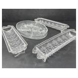 Glass Cracker Servers and Serving Dish