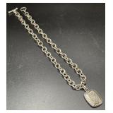 14KT Gold and Sterling Silver Toggle Necklace
