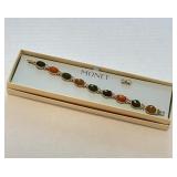 Monet Stone and Butterfly Bracelet with Studs