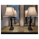 Pair of Lamps with Bronze Finish Base