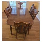 Dining Table with Chairs Laminate Oak