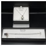 Sterling Silver Prayer Box Necklace and Bracelet