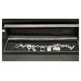 Sterling Silver Shopping Charm Bracelet