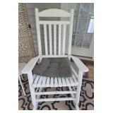Outdoor Rocker with Cushion and Metal Table