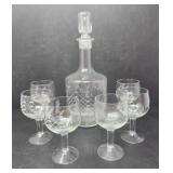 Decorative Glass Decanter and Stemware