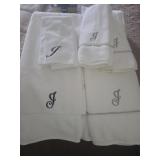 "J" Monogrammed Towels and Sets