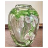 Blown Art Glass Orchid Vase