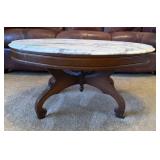 Oval Stone Top Coffee Table