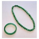 Jade Bracelet and Beaded Necklace