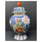 Blue Lotus Flower Ginger Jar