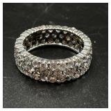 Sterling Silver and Clear Stone Ring