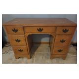 Vintage Wood Double Pedestal Desk