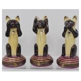 Trio of Limoges Trinket Boxes, Siamese Cats