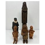 Folk Art Wood Figures by Smiley Small - A