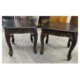 Pair of Wood Carved Side Tables