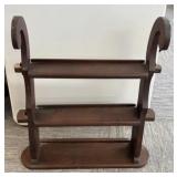 Scroll Top Wooden Wall Shelf