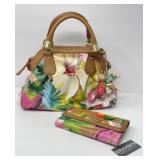 Brahmin Louise Rose Satchel With Wallet