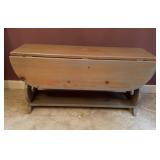 Folk Art Americana Pine Drop Leaf Coffee Table