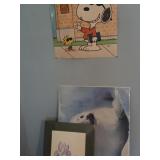 Unframed Posters and Signed Flower Drawing