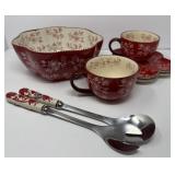 Floral Lace Salad Bowl , Server , Mugs and Plates