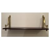 Floating Wall Shelf With Brass Accents