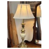 Ceramic Brass & Beige Lamp