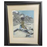 Russian Village Winter, Signed Print