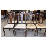 Embroidered and Gray Seat Dining Chairs