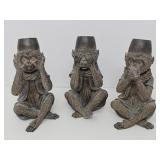 Resin Monkey Trio