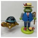 Pottery Turtle Trinket Box & Whimsical Nutcracker