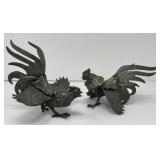 Two Metal Roosters