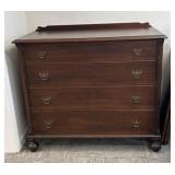 Dark Wood Four Drawer Dresser