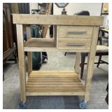 Butcher Block Rolling Table