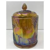 Carnival Glass Candy Bowl with Lid