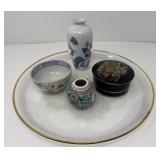 Oriental Vanity Collection on Glass Lace Tray