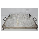 Footed SP Vanity Tray with Accessories