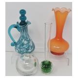 Handblown Glass Vases and Controlled Bubble Glass