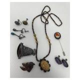 Sterling Pins, Earrings and Pendant
