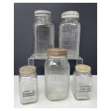 Hazel Atlas Waffle Pattern Jars and Shakers