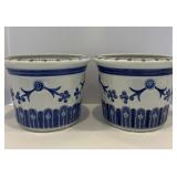 Blue and White Planters