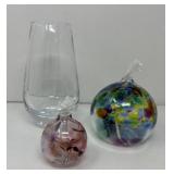 Hand Blown Oil Lamps, Crystal Vase