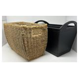 Metal Rimmed Basket, Magazine Basket